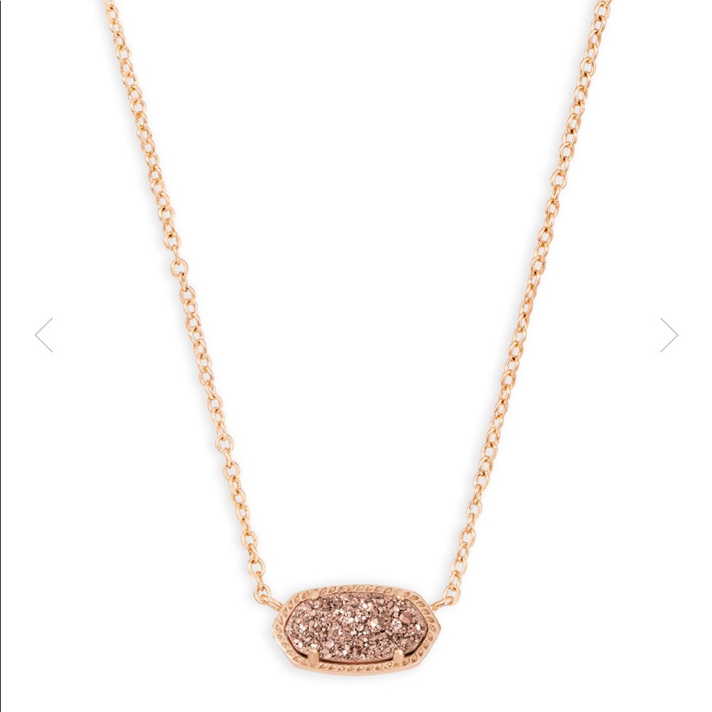 Kendra Scott Elisa Rose Gold Necklace Drusy